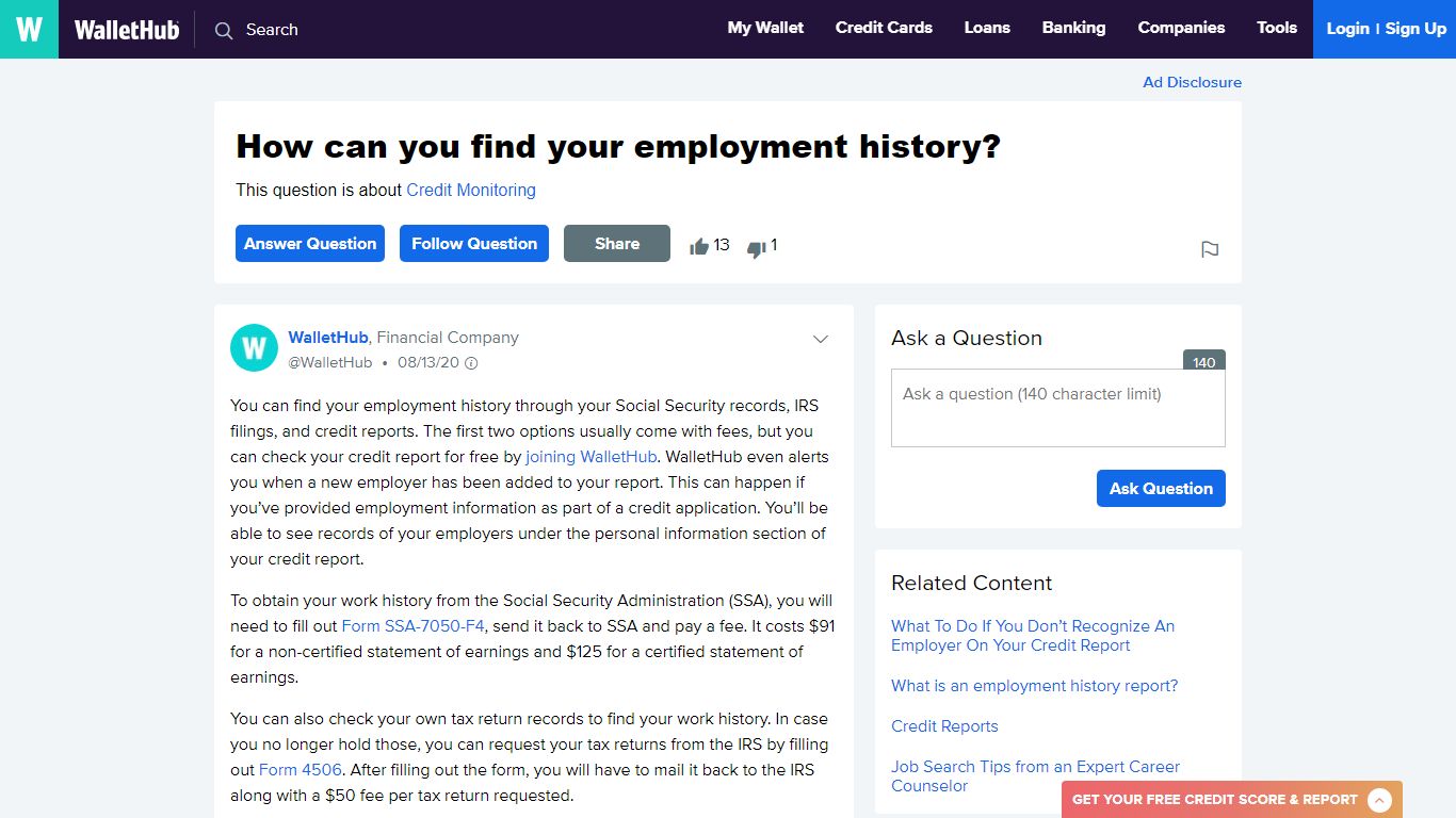 How to Find Your Employment History - WalletHub